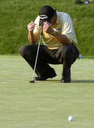 Phil Mickelson (USA) verzweifelt - (NYP20060618518) Golf Herren US Open Championship 2006, PGA Tour Einzelbild Mamaroneck New York, NY, N Y Enttäuschung, Verzweiflung, Golf Herren US Open Championship 2006, PGA Tour Einzelbild Mamaroneck New York, NY, N Y Enttäuschung, Verzweiflung,