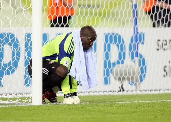 Torwart Kelvin Jack (Trinidad und Tobago) enttäuscht -  Fußball WM Herren WM 2006, Länderspiel, Nationalteam, Gruppe B, Einzelbild Kaiserslautern Enttäuschung, Fußball WM Herren WM 2006, Länderspiel, Nationalteam, Gruppe B, Einzelbild Kaiserslautern Enttäuschung,