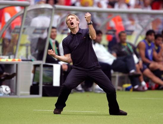 Bundestrainer Jürgen Klinsmann (Deutschland) - Torjubel Fußball WM Herren WM 2006, Länderspiel, Nationalteam, Gruppe A Einzelbild Berlin Freude, Begeisterung, Fußball WM Herren WM 2006, Länderspiel, Nationalteam, Gruppe A Einzelbild Berlin Freude, Begeisterung,