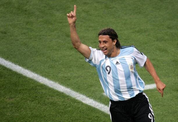 Hernan Crespo (Argentinien) - Torjubel -  Fußball WM Herren WM 2006, Länderspiel, Nationalteam, Achtelfinale, Nationaltrikot Einzelbild Leipzig Freude Fußball WM Herren WM 2006, Länderspiel, Nationalteam, Achtelfinale, Nationaltrikot Einzelbild Leipzig Freude