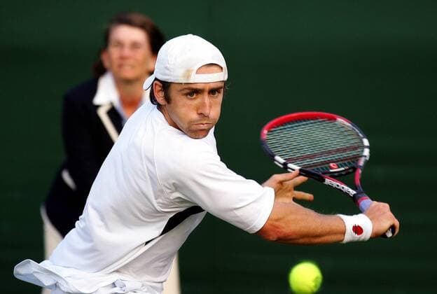 Benjamin Becker (Deutschland) - Rückhand Tennis Herren All England Championships 2006, Grand Slam, ATP Tour Einzelbild Wimbledon London Tennis Herren All England Championships 2006, Grand Slam, ATP Tour Einzelbild Wimbledon London