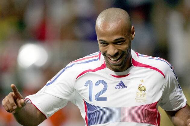 Thierry Henry (Frankreich) - Torjubel -  Fußball WM Herren WM 2006, Länderspiel, Nationalteam, Viertelfinale, Nationaltrikot Einzelbild Frankfurt M. Freude, Fußball WM Herren WM 2006, Länderspiel, Nationalteam, Viertelfinale, Nationaltrikot Einzelbild Frankfurt M. Freude,