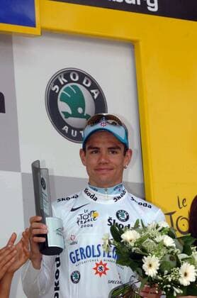 Marcus Fothen (Deutschland Gerolsteiner) im weißen Trikot nach der 3. Etappe der Tour de France 2006 -  Radsport Herren 93. Tour de France 2006, ProTour, Straßenradsport, Straße, Rad, Einzelbild 3. Etappe: Esch sur Alzette - Valkenburg Radsport Herren 93. Tour de France 2006, ProTour, Straßenradsport, Straße, Rad, Einzelbild 3. Etappe: Esch sur Alzette - Valkenburg