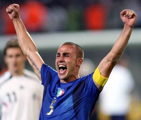 Fabio Cannavaro (Italien) - Torjubel - Fußball WM Herren WM 2006, Länderspiel, Nationalteam, Halbfinale, Nationaltrikot, Vdig, Einzelbild Dortmund Begeisterung, Freude, Fußball WM Herren WM 2006, Länderspiel, Nationalteam, Halbfinale, Nationaltrikot, Vdig, Einzelbild Dortmund Begeisterung, Freude,