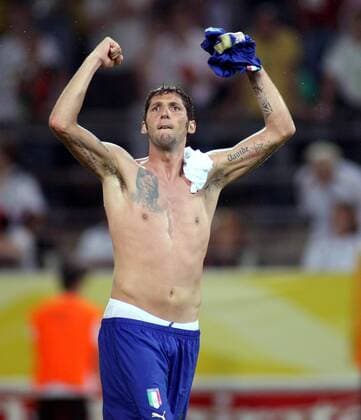 Marco Materazzi (Italien) - Schlussjubel -  Fußball WM Herren WM 2006, Länderspiel, Nationalteam, Halbfinale, Vdig, Einzelbild Dortmund Freude, Fußball WM Herren WM 2006, Länderspiel, Nationalteam, Halbfinale, Vdig, Einzelbild Dortmund Freude,