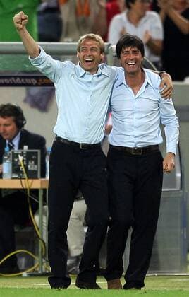 Bundestrainer Jürgen Klinsmann (li.) und Co Trainer Joachim Löw (beide Deutschland) - Torjubel Fußball WM Herren WM 2006, Länderspiel, Nationalteam, Spiel um Platz 3, Gruppe Stuttgart Freude, Begeisterung, Fußball WM Herren WM 2006, Länderspiel, Nationalteam, Spiel um Platz 3, Gruppe Stuttgart Freude, Begeisterung,