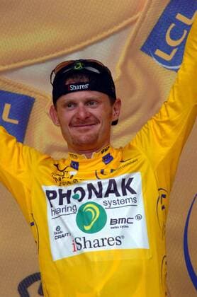 Floyd Landis (USA Phonak) hat die Gesamtführung auch auf der 14. Etappe der Tour de France 2006 verteidigt - Radsport Herren Tour de France 2006, ProTour, Straßenradsport, Straße, Rad Einzelbild 12. Etappe: Luchon - Carcassonne Freude, Radsport Herren Tour de France 2006, ProTour, Straßenradsport, Straße, Rad Einzelbild 12. Etappe: Luchon - Carcassonne Freude,