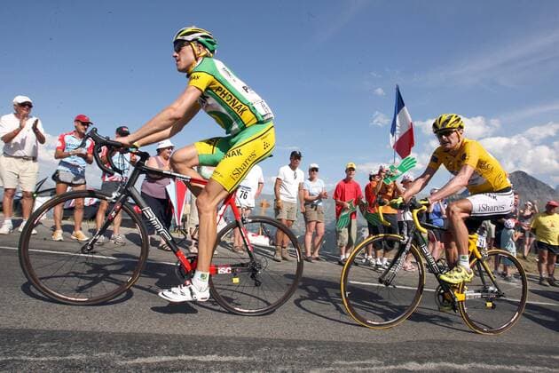 Axel Merckx (Belgien) vor seinem Teamkollegen Floyd Landis (USA beide Phonak) Radsport Herren 93. Tour de France 2006, ProTour, Straßenradsport, Straße, Rad, d Oisans, Les Sybelles Gruppe 16. Etappe: Bourg dOisans - La Toussuire Radsport Herren 93. Tour de France 2006, ProTour, Straßenradsport, Straße, Rad, d Oisans, Les Sybelles Gruppe 16. Etappe: Bourg dOisans - La Toussuire