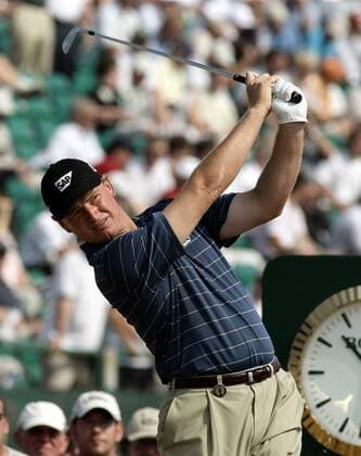 Ernie Els (Südafrika) schaut seinem Abschlag hinterher -  (LON2006072005) Golf Herren British Open Championship 2006, PGA Tour Einzelbild Hoylake Liverpool Golf Herren British Open Championship 2006, PGA Tour Einzelbild Hoylake Liverpool