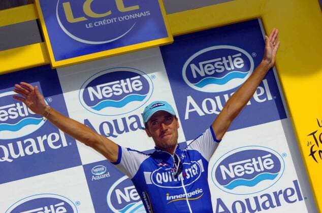 Matteo Tosatto (Italien Quick Step Innergetic) gewinnt die 18. Etappe der Tour de France 2006 -  Radsport Herren 93. Tour de France 2006, ProTour, Straßenradsport, Straße, Rad, Einzelbild 18. Etappe: Morzine - Macon Freude, Begeisterung, Radsport Herren 93. Tour de France 2006, ProTour, Straßenradsport, Straße, Rad, Einzelbild 18. Etappe: Morzine - Macon Freude, Begeisterung,