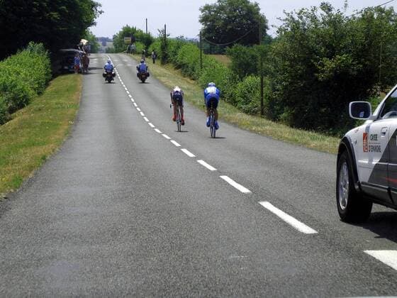 Nicolas Portal (Frankreich Caisse d Epargne - Illes Balears) vor Ralf Grabsch (Deutschland Milram) Radsport Herren 93. Tour de France 2006, ProTour, Straßenradsport, Straße, Rad, Zeitfahren, Einzelzeitfahren Totale 19. Etappe: Le Creusot - Montceau les Mines Radsport Herren 93. Tour de France 2006, ProTour, Straßenradsport, Straße, Rad, Zeitfahren, Einzelzeitfahren Totale 19. Etappe: Le Creusot - Montceau les Mines