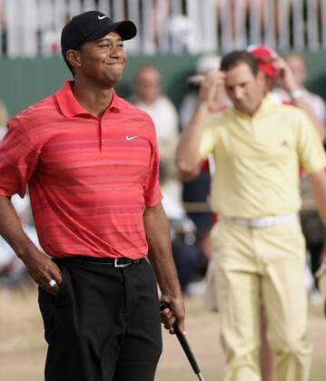 Eldrick Tiger Woods (USA) gewinnt die British Open 2006 und ringt sichtlich um Fassung -  (LON2006072305) Golf Herren British Open Championship 2006, PGA European Tour Einzelbild Hoylake Liverpool Glück, Freude, Golf Herren British Open Championship 2006, PGA European Tour Einzelbild Hoylake Liverpool Glück, Freude,