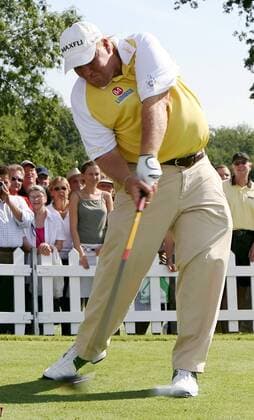 John Daly (USA) - Abschlag Golf Herren Deutsche Bank Players Championship of Europe 2006, Open, Player s, PGA European Tour, Pressetermin, Einzelbild Gut Kaden Hamburg Alveslohe Dynamik, Golf Herren Deutsche Bank Players Championship of Europe 2006, Open, Player s, PGA European Tour, Pressetermin, Einzelbild Gut Kaden Hamburg Alveslohe Dynamik,