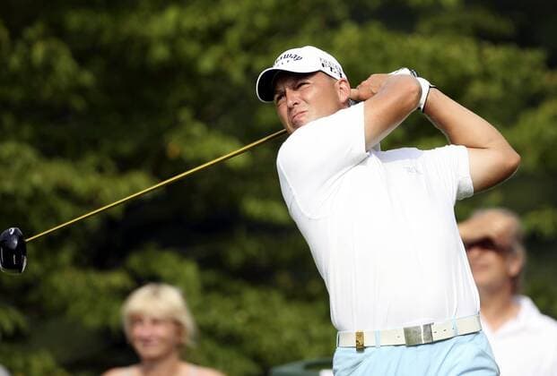Niclas Fasth (Schweden) schaut seinem Abschlag hinterher Golf Herren Deutsche Bank Players Championship of Europe 2006, Player s, PGA European Tour Einzelbild Gut Kaden Hamburg Alveslohe Golf Herren Deutsche Bank Players Championship of Europe 2006, Player s, PGA European Tour Einzelbild Gut Kaden Hamburg Alveslohe
