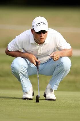 Niclas Fasth (Schweden) taxiert die Putlinie Golf Herren Deutsche Bank Players Championship of Europe 2006, Player s, PGA European Tour Einzelbild Gut Kaden Hamburg Alveslohe Golf Herren Deutsche Bank Players Championship of Europe 2006, Player s, PGA European Tour Einzelbild Gut Kaden Hamburg Alveslohe