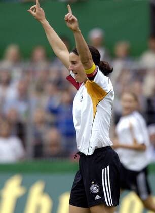 Birgit Prinz (Deutschland) - Torjubel Fußball Länderspiel Damen Freundschaftsspiel 2006, Länderspiel, Testspiel, Test, Frauenfußball, Frauen, Nationalteam Einzelbild Krefeld Freude, Fußball Länderspiel Damen Freundschaftsspiel 2006, Länderspiel, Testspiel, Test, Frauenfußball, Frauen, Nationalteam Einzelbild Krefeld Freude,