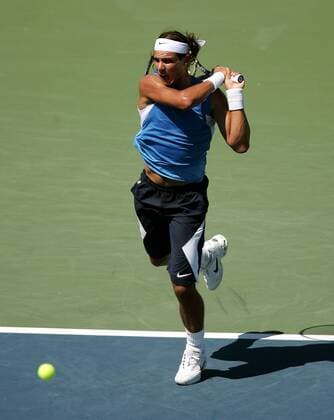 Rafael Nadal (Spanien) - Rückhand Tennis Herren Western and Southern Financial Group Masters 2006, ATP Tour, Series Einzelbild Cincinnati Dynamik, Tennis Herren Western and Southern Financial Group Masters 2006, ATP Tour, Series Einzelbild Cincinnati Dynamik,