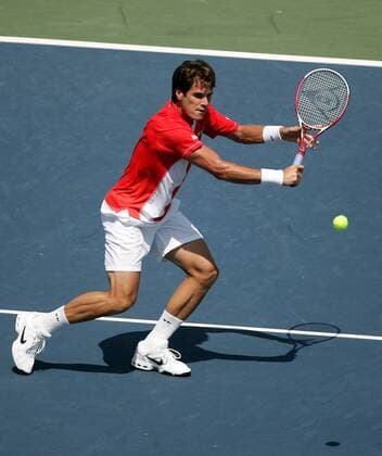 Thomas Haas (Deutschland) - Rückhand Tennis Herren Western and Southern Financial Group Masters 2006, ATP Tour, Series Einzelbild Cincinnati Tennis Herren Western and Southern Financial Group Masters 2006, ATP Tour, Series Einzelbild Cincinnati