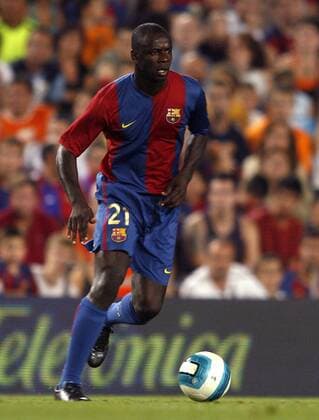 Lilian Thuram (FC Barcelona) am Ball -  (pan15748) Fußball Herren Trofeo Joan Gamper 2006 2007, Testspiel, Test, Primera Division, 1. Spanische Liga, Barca Einzelbild Barcelona Dynamik, Fußball Herren Trofeo Joan Gamper 2006 2007, Testspiel, Test, Primera Division, 1. Spanische Liga, Barca Einzelbild Barcelona Dynamik,  