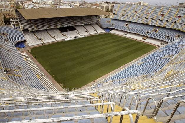 Fußball, Stadiongeschichte FC Valencia Estadio Mestalla, Heimspielstätte des FC Valencia -  Fußball Herren Primera Division 2005 2006, 1. Spanische Liga, FC Valencia, Training Totale Estadio Mestalla Valencia Fußball Herren Primera Division 2005 2006, 1. Spanische Liga, FC Valencia, Training Totale Estadio Mestalla Valencia