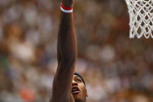 Carmelo Anthony (USA) - Korbleger- (aflo1046) Basketball WM Herren WM 2006, Länderspiel, Nationalmannschaft, Nationalteam, Spiel um Platz 3, drei Einzelbild Saitama Basketball WM Herren WM 2006, Länderspiel, Nationalmannschaft, Nationalteam, Spiel um Platz 3, drei Einzelbild Saitama
