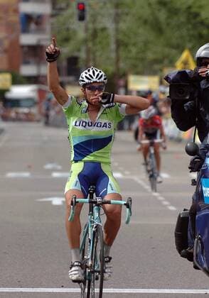 Luca Paolini (Italien Liquigas) gewinnt die 12. Etappe der Vuelta a Espana von Aranda de Duero nach Guadalajara - Radsport Herren Vuelta a Espana 2006, Spanienrundfahrt, ProTour, Straßenradsport, Straße, Rad Einzelbild Liveübertragung, Berichterstattung 12. Etappe: Aranda de Duero - Guadalajara Freude, Radsport Herren Vuelta a Espana 2006, Spanienrundfahrt, ProTour, Straßenradsport, Straße, Rad Einzelbild Liveübertragung, Berichterstattung 12. Etappe: Aranda de Duero - Guadalajara Freude,