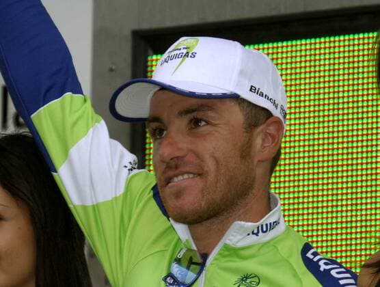 Luca Paolini (Italien Liquigas) gewinnt die 12. Etappe der Vuelta a Espana von Aranda de Duero nach Guadalajara - Radsport Herren Vuelta a Espana 2006, Spanienrundfahrt, ProTour, Straßenradsport, Straße, Rad Einzelbild 12. Etappe: Aranda de Duero - Guadalajara Freude, Radsport Herren Vuelta a Espana 2006, Spanienrundfahrt, ProTour, Straßenradsport, Straße, Rad Einzelbild 12. Etappe: Aranda de Duero - Guadalajara Freude,