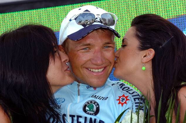 Robert Förster (Deutschland Gerolsteiner) - Sieger der 15. Etappe der Vuelta a Espana 2006 - Radsport Herren Vuelta a Espana 2006, Spanienrundfahrt, ProTour, Straßenradsport, Straße, Rad Gruppe 15. Etappe, Motilla del Palancar - Factoria Ford Radsport Herren Vuelta a Espana 2006, Spanienrundfahrt, ProTour, Straßenradsport, Straße, Rad Gruppe 15. Etappe, Motilla del Palancar - Factoria Ford