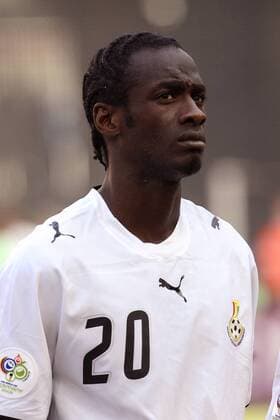 Otto Addo (Ghana) skeptisch Fußball WM Herren WM 2006, Länderspiel, Nationalteam, Gruppe E, Nationaltrikot Porträt Köln Fußball WM Herren WM 2006, Länderspiel, Nationalteam, Gruppe E, Nationaltrikot Porträt Köln
