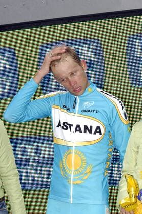 Andrey Kashechkin (Kasachstan Astana) gewinnt die 18. Etappe der Vuelta a Espana 2006 - Radsport Herren Vuelta a Espana 2006, Spanienrundfahrt, ProTour, Straßenradsport, Straße, Rad Einzelbild 18. Etappe: Granada - Sierra de La Pandera Erschöpfung, Freude, Radsport Herren Vuelta a Espana 2006, Spanienrundfahrt, ProTour, Straßenradsport, Straße, Rad Einzelbild 18. Etappe: Granada - Sierra de La Pandera Erschöpfung, Freude,