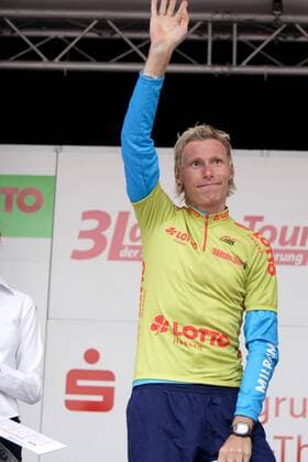Christian Knees (Deutschland Milram) im grünen Trikot während der Siegerehrung zur 3. Etappe der Dreiländer Tour 2006 Radsport Herren Dreiländertour 2006, 3 Länder Tour, Drei, Dreiländer, Ländertour, Straßenradsport, Straße, Rad Einzelbild 3. Etappe: Griesheim Freude, Radsport Herren Dreiländertour 2006, 3 Länder Tour, Drei, Dreiländer, Ländertour, Straßenradsport, Straße, Rad Einzelbild 3. Etappe: Griesheim Freude,