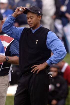 Eldrick Tiger Woods (Team USA) enttäuscht -  (STR200609121008) Golf Herren Ryder Cup, Rydercup 2006 Einzelbild Straffan Enttäuschung, Golf Herren Ryder Cup, Rydercup 2006 Einzelbild Straffan Enttäuschung,