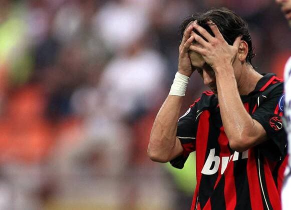 Filippo Inzaghi (Milan) enttäuscht -  Fußball Herren Serie A 2006 2007, 1. Italienische Liga, AC Mailand Einzelbild Mailand Enttäuschung, Fußball Herren Serie A 2006 2007, 1. Italienische Liga, AC Mailand Einzelbild Mailand Enttäuschung,