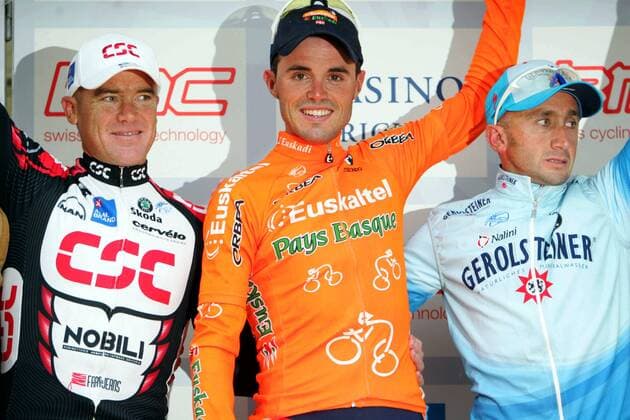 Siegerehrung Züri - Metzgete 2006: Samuel Sanchez Gonzalez (Spanien Euskaltel Euskadi, Mitte) gewinnt vor Stuart O Grady (Australien CSC, li.) und Davide Rebellin (Italien Gerolsteiner) Radsport Herren Züri - Metzgete 2006, ProTour, Straßenradsport, Straße, Rad, Gruppe Zürich Freude, Radsport Herren Züri - Metzgete 2006, ProTour, Straßenradsport, Straße, Rad, Gruppe Zürich Freude,