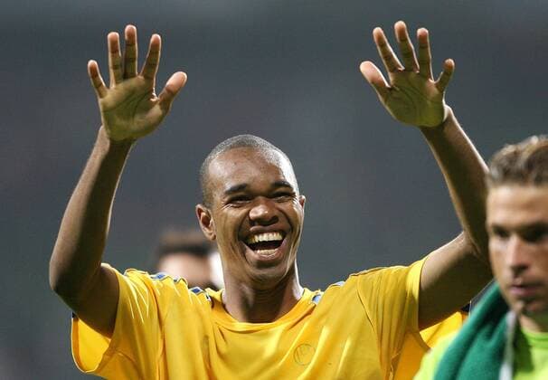Naldo (Bremen) - Schlussjubel Fußball EC 1 Herren Champions League 2006 2007, SV Werder Bremen - PFK Levski Sofia 2:0 Einzelbild Bremen Freude, Fußball EC 1 Herren Champions League 2006 2007, SV Werder Bremen - PFK Levski Sofia 2:0 Einzelbild Bremen Freude,