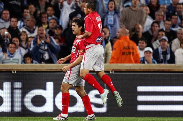 Juninho (li.) und Fred (beide Lyon) - Torjubel -  (pan16840) Fußball Herren Ligue 1 2006 2007, 1. Französische Liga, Olympique Lyonnais, OL Gruppe Marseille Freude, Begeisterung, Fußball Herren Ligue 1 2006 2007, 1. Französische Liga, Olympique Lyonnais, OL Gruppe Marseille Freude, Begeisterung,  