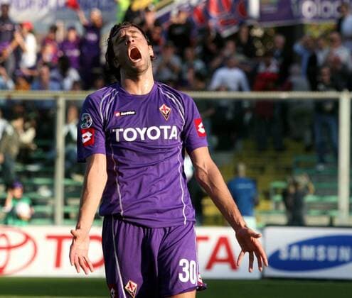 Luca Toni (AC Florenz) fassungslos - Fußball Herren Serie A 2006 2007, 1. Italienische Liga, ACF Fiorentina, Vdig Einzelbild Florenz Enttäuschung, Verzweiflung, Fußball Herren Serie A 2006 2007, 1. Italienische Liga, ACF Fiorentina, Vdig Einzelbild Florenz Enttäuschung, Verzweiflung,