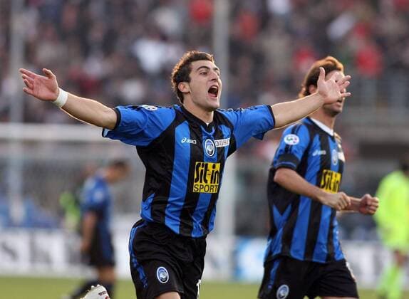 Nicola Ventola (Bergamo) - Torjubel -  Fußball Herren Serie A 2006 2007, 1. Italienische Liga, Atalanta Bergamo Einzelbild Bergamo Begeisterung, Freude, Fußball Herren Serie A 2006 2007, 1. Italienische Liga, Atalanta Bergamo Einzelbild Bergamo Begeisterung, Freude,