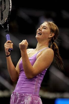 Maria Sharapova (Russland) - Schlussjubel -  (pan17152) Tennis WM Damen WTA Masters Tour 2006, Championships, Finale Einzelbild Madrid Freude, Tennis WM Damen WTA Masters Tour 2006, Championships, Finale Einzelbild Madrid Freude,  
