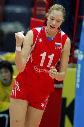 Ekaterina Gamova (Russland) jubelt -  Volleyball Damen Weltmeisterschaft 2006, Länderspiel, Nationalteam Einzelbild Osaka Freude, Volleyball Damen Weltmeisterschaft 2006, Länderspiel, Nationalteam Einzelbild Osaka Freude,