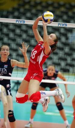 Marina Akulova (Russland) -  Volleyball Damen Weltmeisterschaft 2006, Länderspiel, Nationalteam, Russland - Niederlande 3:0 Einzelbild Osaka Dynamik, Volleyball Damen Weltmeisterschaft 2006, Länderspiel, Nationalteam, Russland - Niederlande 3:0 Einzelbild Osaka Dynamik,