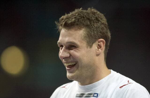Michael V. Knudsen (Dänemark) Handball Länderspiel Herren Statoil World Cup 2006, Worldcup, Nationalteam, Nationaltrikot Porträt Bremen Freude, Handball Länderspiel Herren Statoil World Cup 2006, Worldcup, Nationalteam, Nationaltrikot Porträt Bremen Freude,