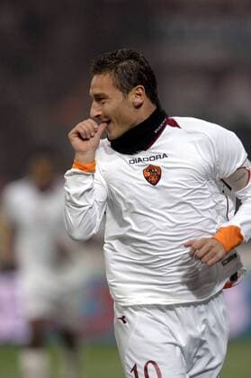 Francesco Totti (Roma) - Torjubel -  Fußball Herren Serie A 2006 2007, 1. Italienische Liga, AS Rom Einzelbild Mailand Freude, Fußball Herren Serie A 2006 2007, 1. Italienische Liga, AS Rom Einzelbild Mailand Freude,