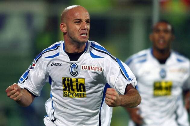 Giulio Migliaccio (Bergamo) - Torjubel -  Fußball Herren Serie A 2006 2007, 1. Italienische Liga, Atalanta Bergamo Einzelbild Florenz Freude, Begeisterung, Fußball Herren Serie A 2006 2007, 1. Italienische Liga, Atalanta Bergamo Einzelbild Florenz Freude, Begeisterung,