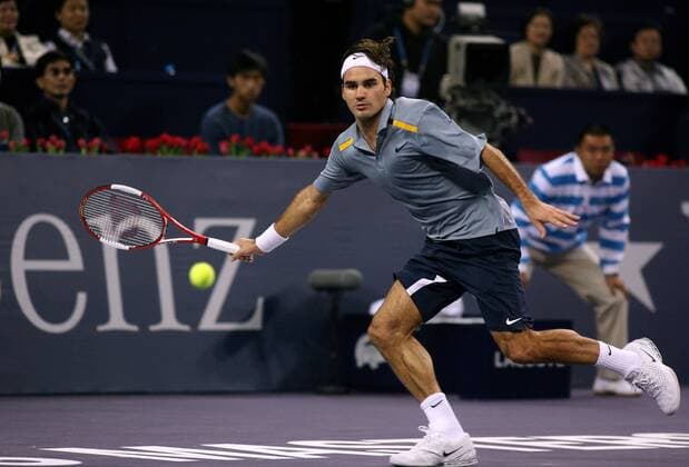 Roger Federer (Schweiz) Tennis Herren Masters Cup 2006, Masterscup, ATP WM, Tour, Series, Einzelbild Shanghai Dynamik, Tennis Herren Masters Cup 2006, Masterscup, ATP WM, Tour, Series, Einzelbild Shanghai Dynamik,