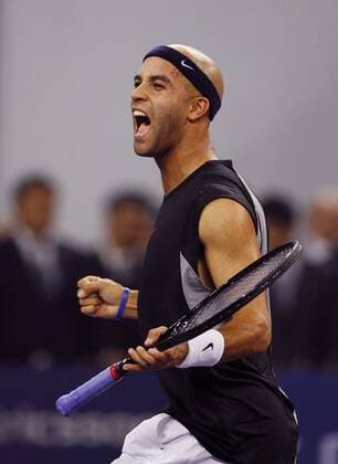 James Blake (USA) jubelt -  Tennis WM Herren Masters Cup 2006, MastersCup, ATP WM, Series, Tour Einzelbild Shanghai Freude, Begeisterung, Tennis WM Herren Masters Cup 2006, MastersCup, ATP WM, Series, Tour Einzelbild Shanghai Freude, Begeisterung,