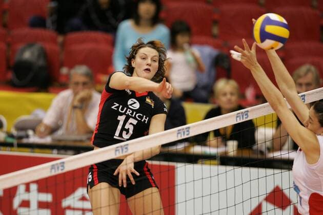 Angelina Grün (Deutschland) - Schmetterball -  (aflo1040) Volleyball Länderspiel Damen WM 2006, Nationalteam, Nationaltrikot, Einzelbild Osaka Dynamik, Volleyball Länderspiel Damen WM 2006, Nationalteam, Nationaltrikot, Einzelbild Osaka Dynamik,