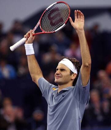 Roger Federer (Schweiz) - Sieger des Masters Cup 2006 Tennis WM Herren ATP Masters Cup 2006, Series, Tour, Finale, Endspiel Einzelbild Shanghai Glück, Freude, Begeisterung, Tennis WM Herren ATP Masters Cup 2006, Series, Tour, Finale, Endspiel Einzelbild Shanghai Glück, Freude, Begeisterung,