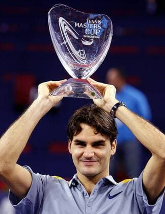Roger Federer (Schweiz) gewinnt den Masters Cup 2006 - Tennis WM Herren Masters Cup 2006, MastersCup, ATP WM, Tour, Series, Finale, Endspiel Einzelbild Shanghai Freude, Tennis WM Herren Masters Cup 2006, MastersCup, ATP WM, Tour, Series, Finale, Endspiel Einzelbild Shanghai Freude,