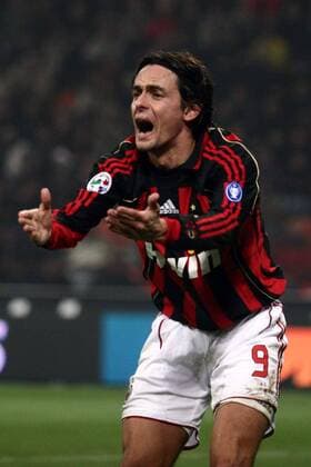 Filippo Inzaghi (Milan) enttäuscht -  Fußball Herren Serie A 2006 2007, 1. Italienische Liga, AC Mailand, Vdig Einzelbild Mailand Enttäuschung, Fußball Herren Serie A 2006 2007, 1. Italienische Liga, AC Mailand, Vdig Einzelbild Mailand Enttäuschung,